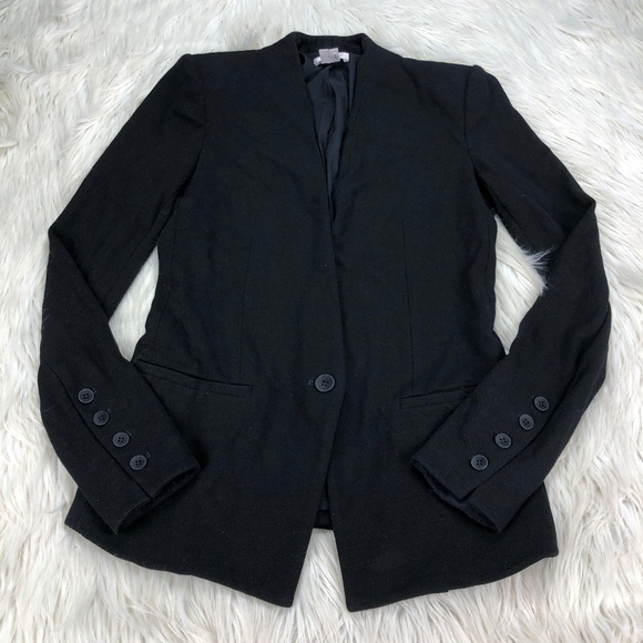 Helmut Lang Jackets & Blazers - Helmut Lang Stretch Knit Collarless Blazer